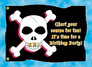 Birthday Party Invitations Pirate Skull Crossbones