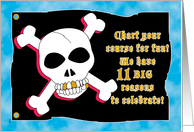 Birthday Party Invitations 11 Pirate Skull Crossbones card