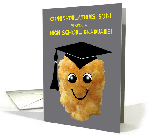 Son High School Graduation Congratulations Funny Tater Tot card