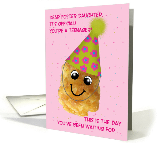 Foster Daughter 13 Happy Birthday Funny Tater Tot Teenager Humor card