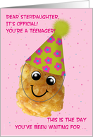 Step Daughter Stepdaughter 13 Happy Birthday Teenager Tater Tot card