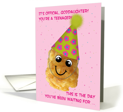 Goddaughter 13 Happy Birthday Funny Tater Tot Celebrating... (615691)