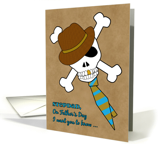 Step Dad Father's Day Skull Crossbones Funny card (623499)