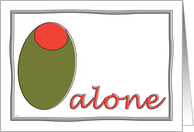 Divorce Announcement Funny Olive Alone I’ll Live Alone card