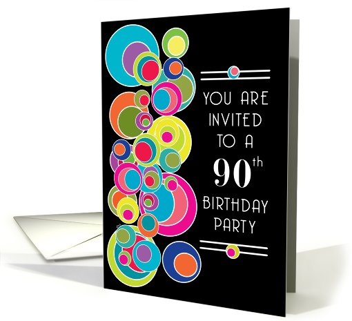 90 Birthday Party Invitations Pop Art card (631341)