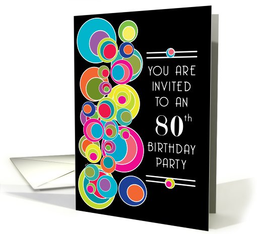 80 Birthday Party Invitations Pop Art card (631344)