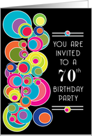 70 Birthday Party Invitations Pop Art card