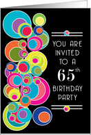 65 Birthday Party Invitations Pop Art card