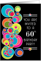 60 Birthday Party Invitations Pop Art card
