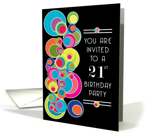 21 Birthday Party Invitations Pop Art card (631371)