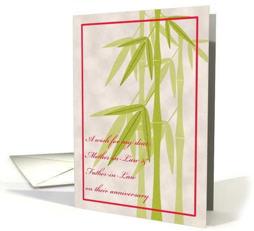 Wedding Anniversary Inlaws Bamboo card (634322)