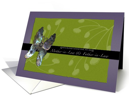 Wedding Anniversary Inlaws Butterfly Contemporary card (634325)