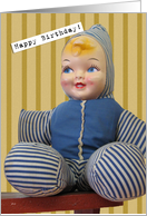 Happy Birthday Vintage Retro Doll Funny Getting Older Humor card