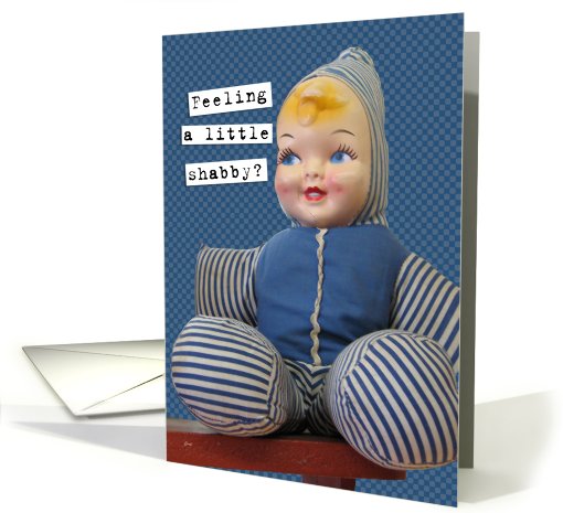 Get Well Retro Vintage Stuffed Doll Humor card (644389)