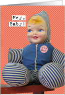 Baby Girl Congratulations Retro Vintage Stuffed Doll Humor card