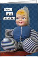 60 Birthday Retro Vintage Stuffed Doll Fun card