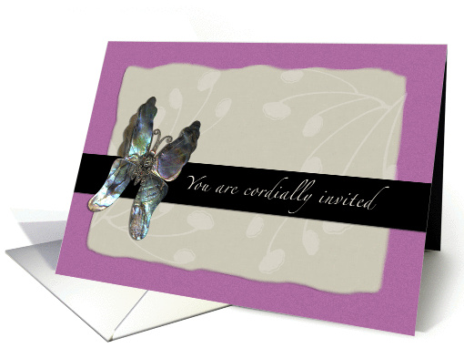 Vow Renewal Invitation, Butterfly, Informal Purple card (651068)