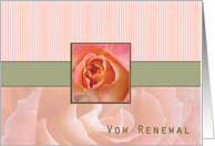 Vow Renewal Invitations Rose Contemporary in Pink and Green card