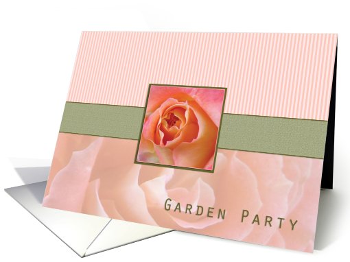 Bridal Shower Garden Party Rose Contemporary in Pink and Green card