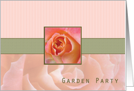 Bridal Shower Garden Party Rose Contemporary in Pink and Green card