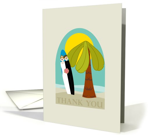 Wedding Gift Thank You Whimiscal Palm and Surfboard card (680668)