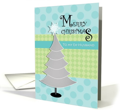 Ex-Husband Christmas Retro Silver Tree card (724459)