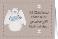 First Christmas Country Snow Angel for New Adoptive Family of Baby Boy card