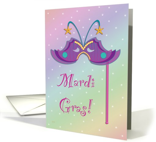 Happy Mardi Gras Card with Purple Mask card (737042)