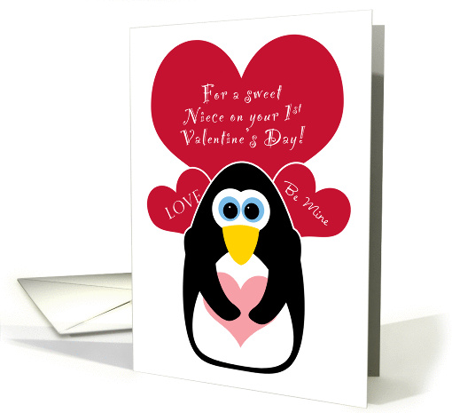 Niece Baby's First Valentine's Day with Penguin card (748802)