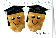 Gradutation Party Invitations Funny Tater Tots Green Confetti card