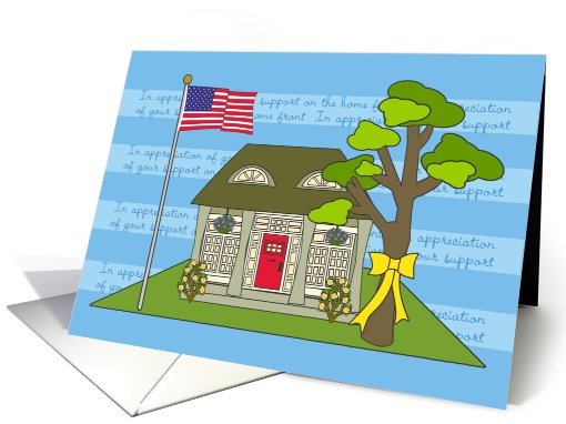 Military Spouse Appreciation Yellow Ribbon Cottage card (814678)