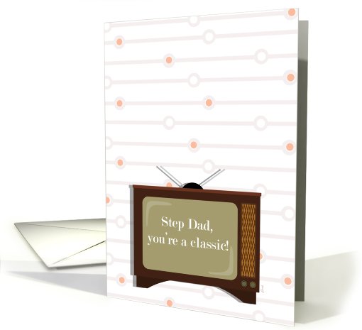 Father's Day for Step Dad Classic Television Retro TV card (823341)
