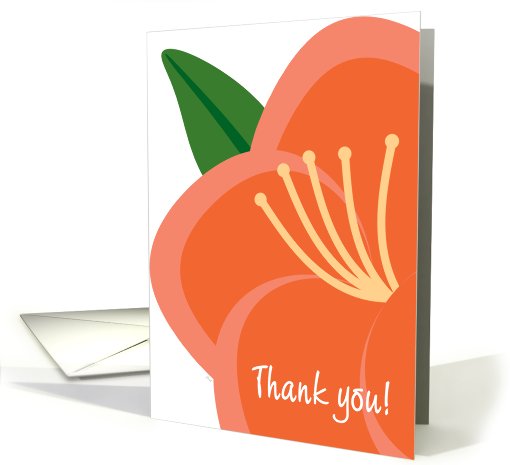 Thank You for Bridal Shower Orange Tropical Flower card (824279)