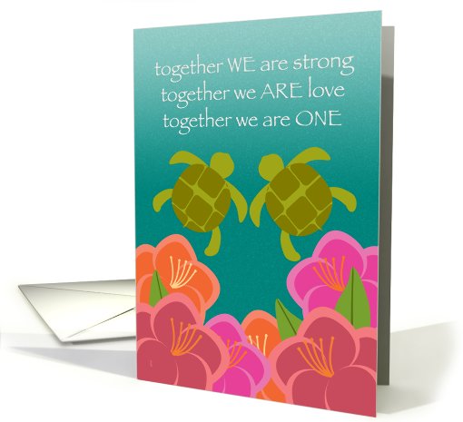 Casual Wedding Announcement Honu Sea Turtles card (825018)