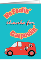 Thank You Carpool Driver card
