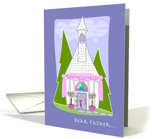 For Father Priest Officiate at Wedding Funkly Little Church card