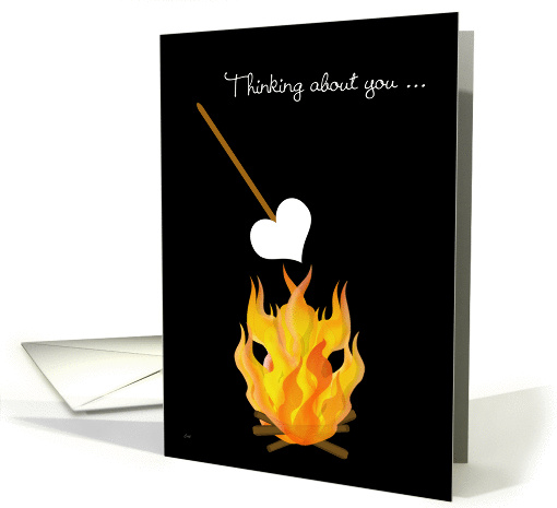 Summer Camp Thinking of You Toasting Marshmallow Heart card (844535)