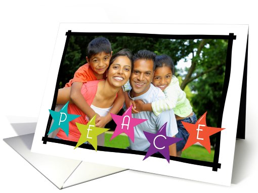 Christmas Photo Card Peace with Modern Stars card (849074)
