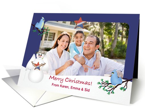 Christmas Photo Card Patriotic Snow Angel with Star Red... (849087)