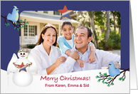Christmas Photo Card Patriotic Snow Angel with Star Red White Blue card