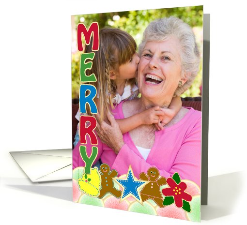 Christmas Photo Card with Sugar Cookies and Gingerbread People card