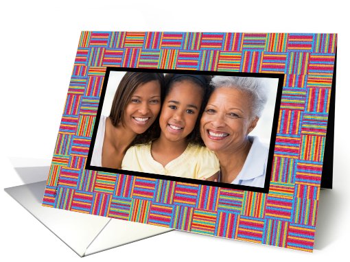 Kwanzaa Photo Card Kente Style Design Landscape Frame card (850648)