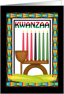 Symbols of Kwanzaa Kinara Corn and Unity Cup card