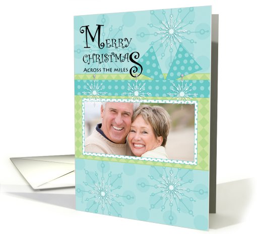 Christmas Photo Card Across the Miles Aqua Snowflakes... (851265)