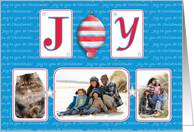 Christmas Photo Card Joy to You Red, White and Blue Theme card