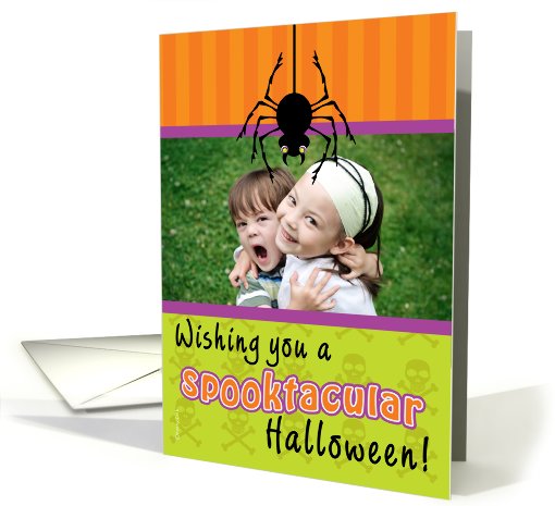 Halloween Photo Card Dangling Spider Spooktacular card (852452)