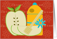 Rosh Hashanah Green Apple and Honey Pot Life is Sweet card