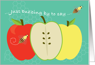 Rosh Hashanah Whimsical Honey Bee and Apples L’ Shanah Tovah card