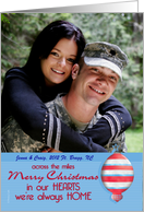 Christmas Photo Card Across the Miles Red White Blue Patriotic Theme card