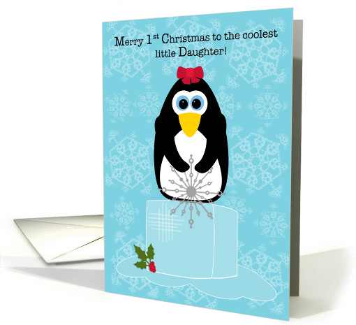 Baby's First Christmas Daughter Penguin on an Ice Cube card (866661)